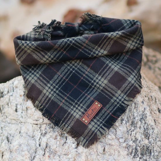 Hoot & Co Baker Bandana featuring a classic pattern, made of soft fabric, displayed flat with vibrant colors.