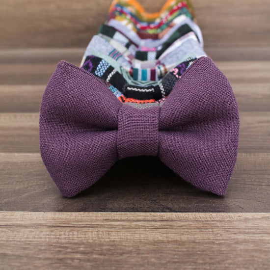 Boysenberry Linen Bow Tie