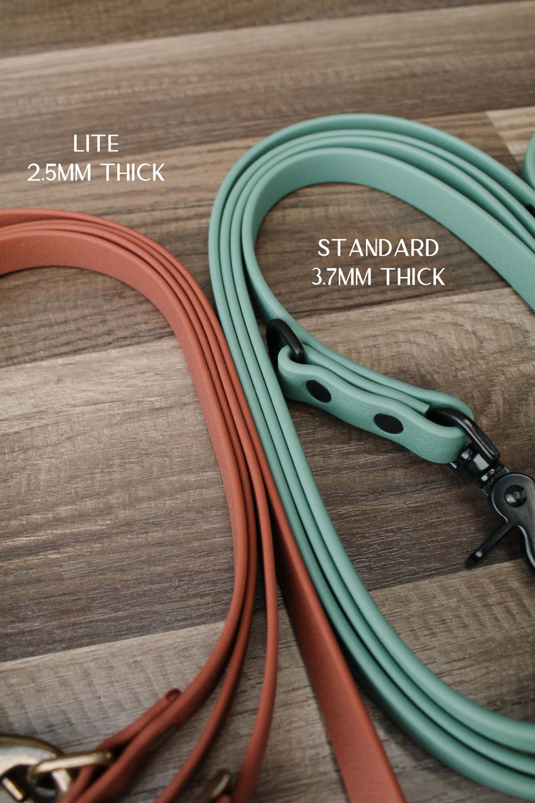 Hoot & Co Ice Leash displayed in a close-up image, showcasing its durable design and secure attachment for pet safety.