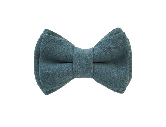 Double Layer Linen Bow Tie - Teal