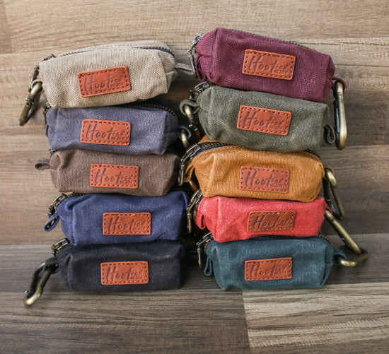 Waxed Canvas Poop Bag Holder - Plum