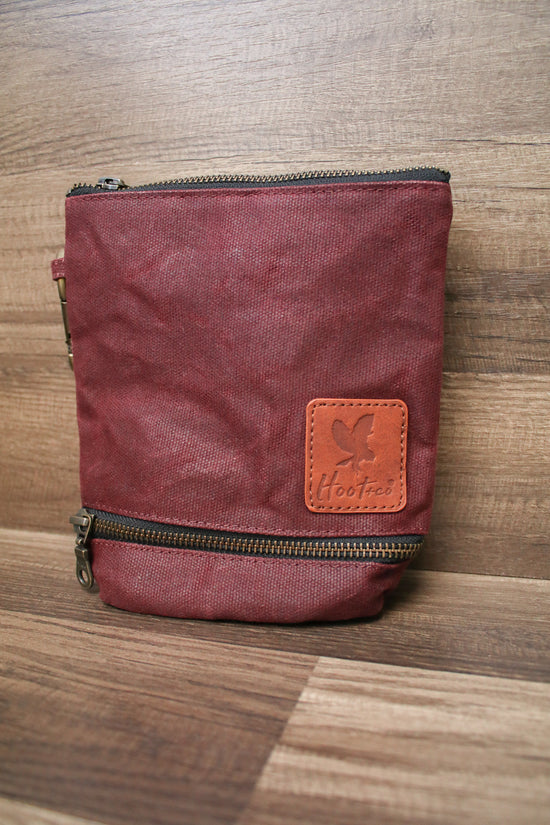 Waxed Canvas Combo Bag Holder - Wine