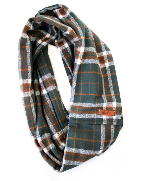 Evergreen Flannel Infinity Scarf