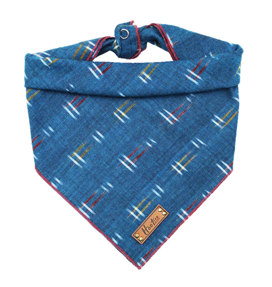 Indigo Ikat Rolled Bandana