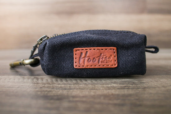 Waxed Canvas Poop Bag Holder - Navy