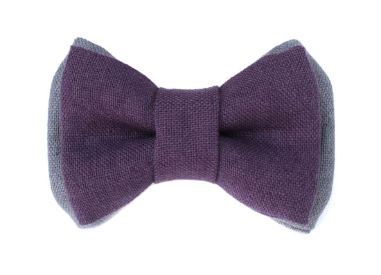 Boysenberry Layered Linen Bow Tie