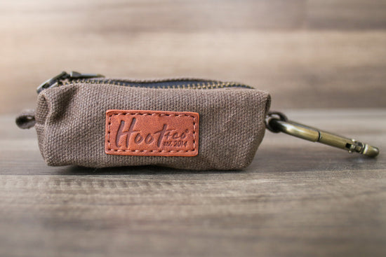 Waxed Canvas Poop Bag Holder - Brown