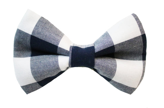 Navy Buffalo Plaid Bow Tie