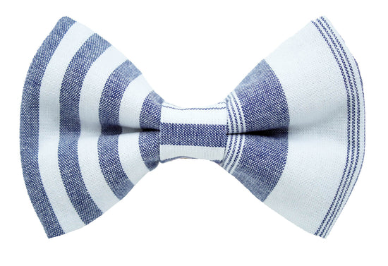 Denim Stripe Bow Tie