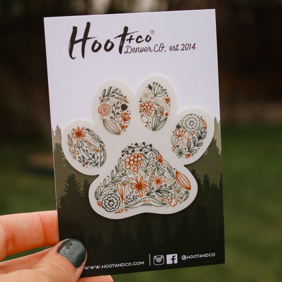 Floral Paw Print Sticker