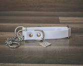 Hoot & Co ice martingale collar with adjustable chain and padded fabric for secure and comfortable dog neck control.