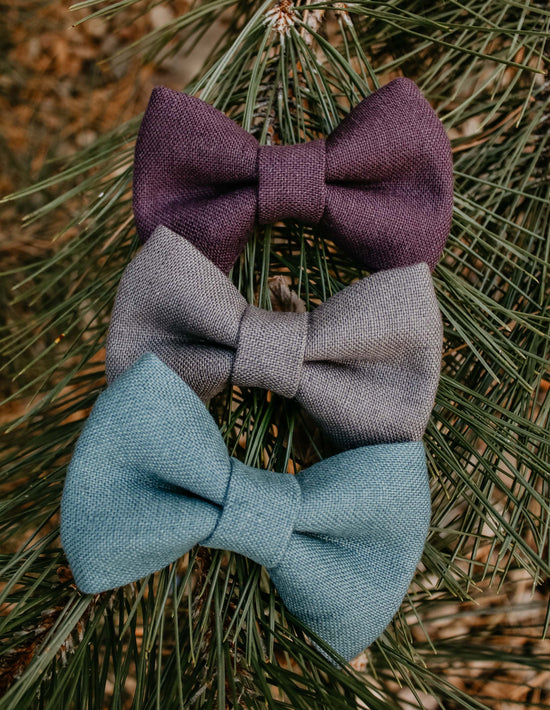 Granite Linen Bow Tie