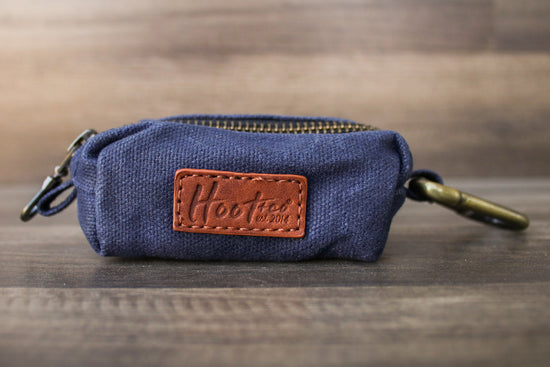 Waxed Canvas Poop Bag Holder - Navy