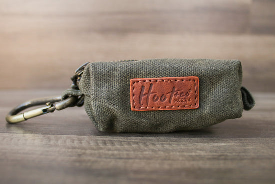 Waxed Canvas Poop Bag Holder - Olive