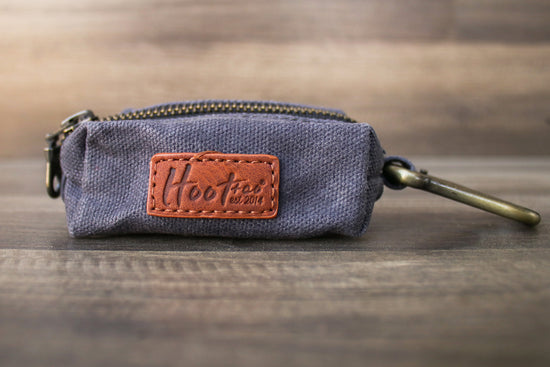 Waxed Canvas Poop Bag Holder - Slate Gray