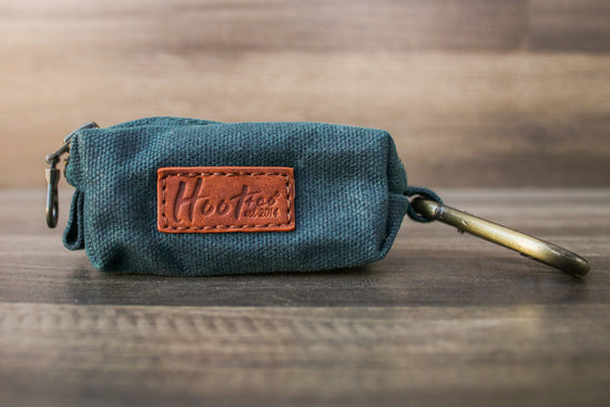 Waxed Canvas Poop Bag Holder - Teal